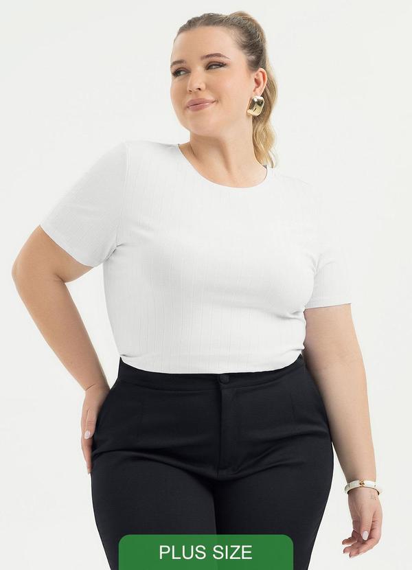 Blusa Plus Size Canelada Branco