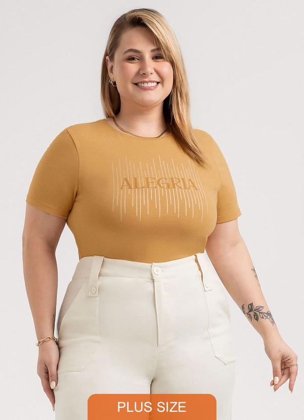 Blusa Plus Size em Cotton Marrom