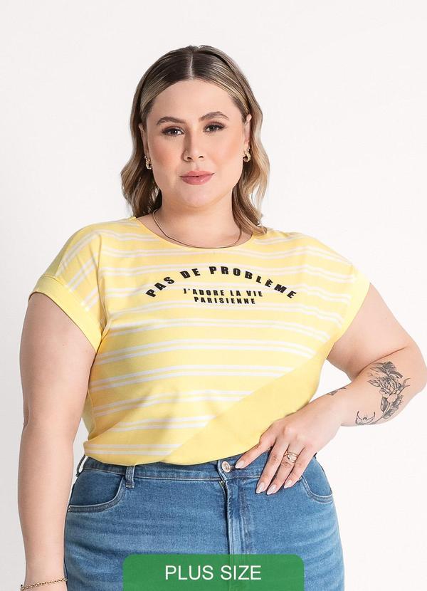 Blusa Plus Size em Misturinha Amarelo Claro