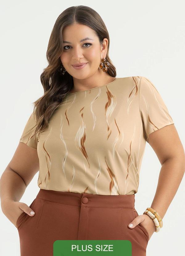 Blusa Plus Size em Misturinha Bege