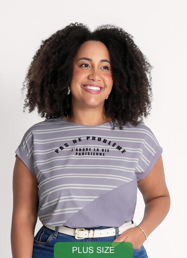 Blusa Plus Size em Misturinha Lilás