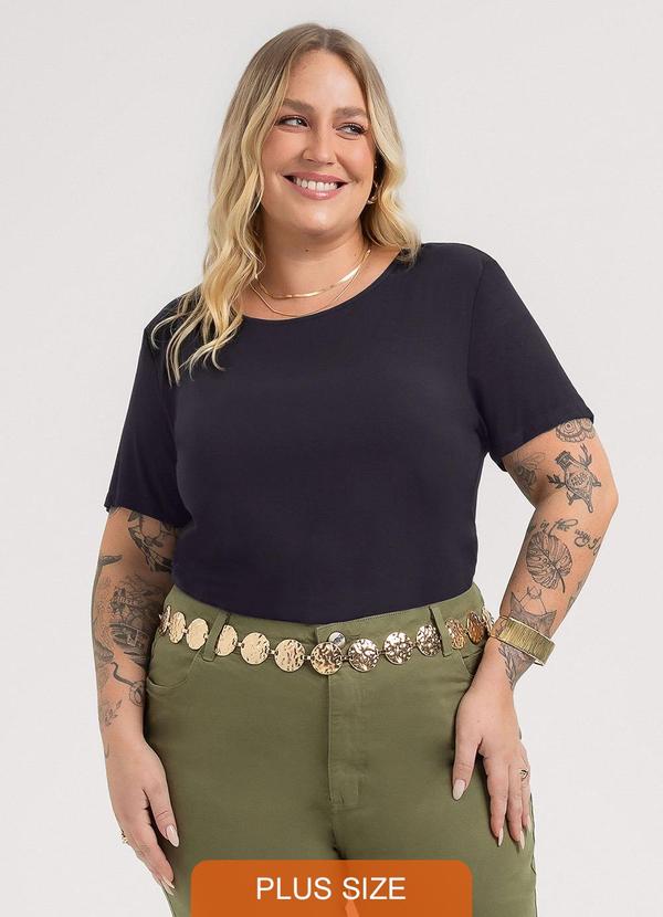 Blusa Plus Size em Misturinha Preto