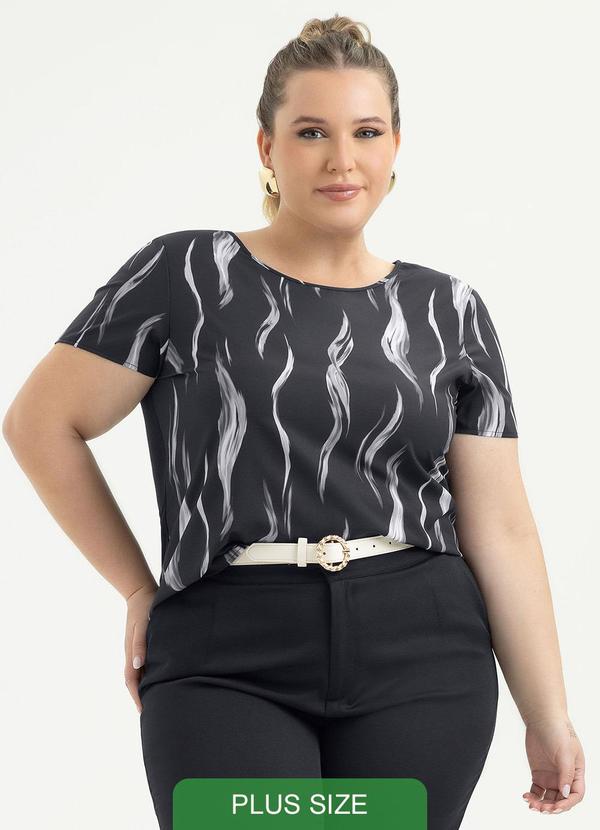 Blusa Plus Size em Misturinha Preto