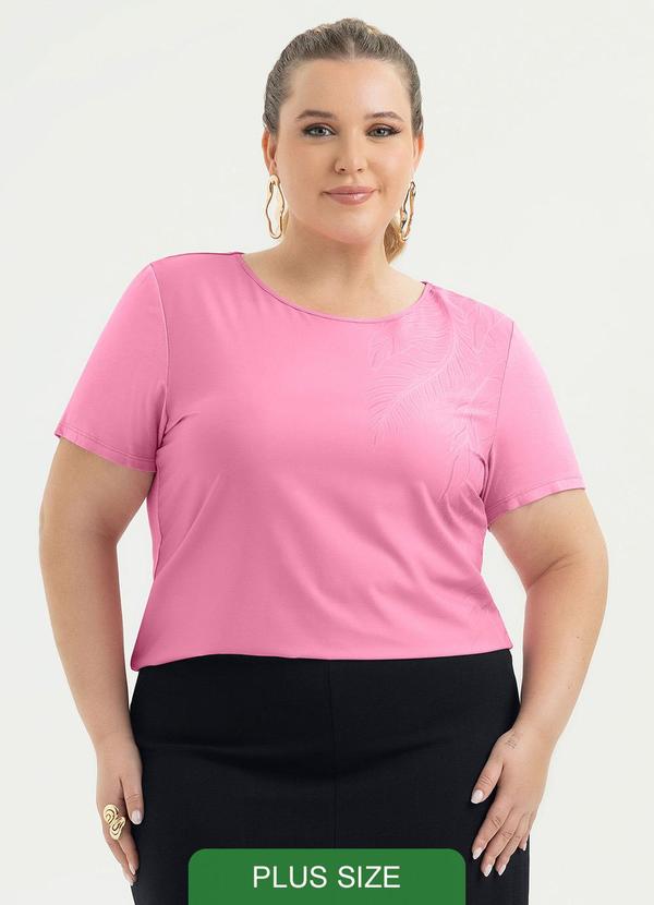 Blusa Plus Size em Misturinha Rosa