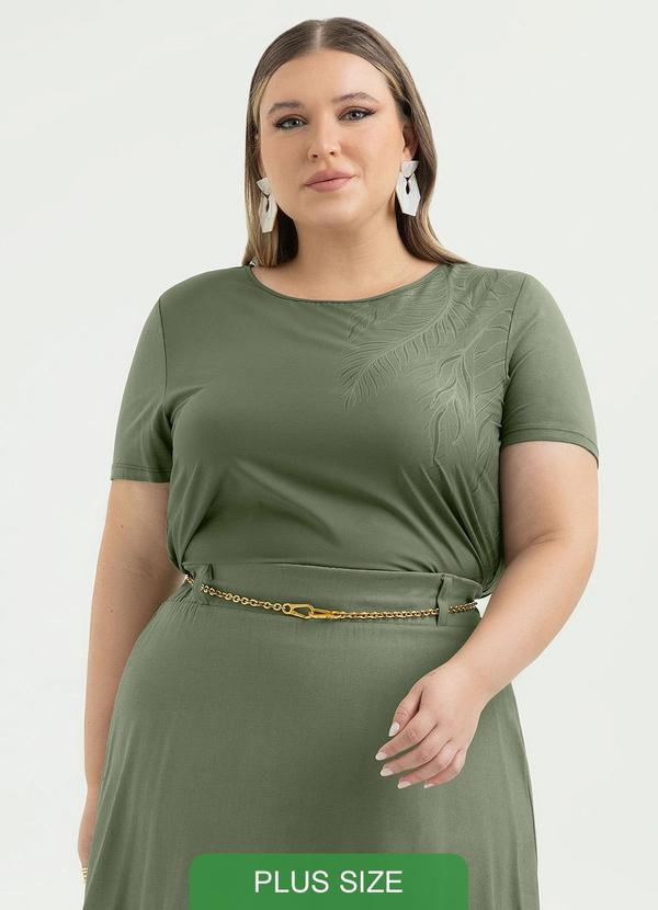 Blusa Plus Size em Misturinha Verde Escuro