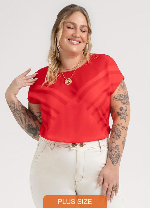 Blusa Plus Size em Misturinha Vermelho