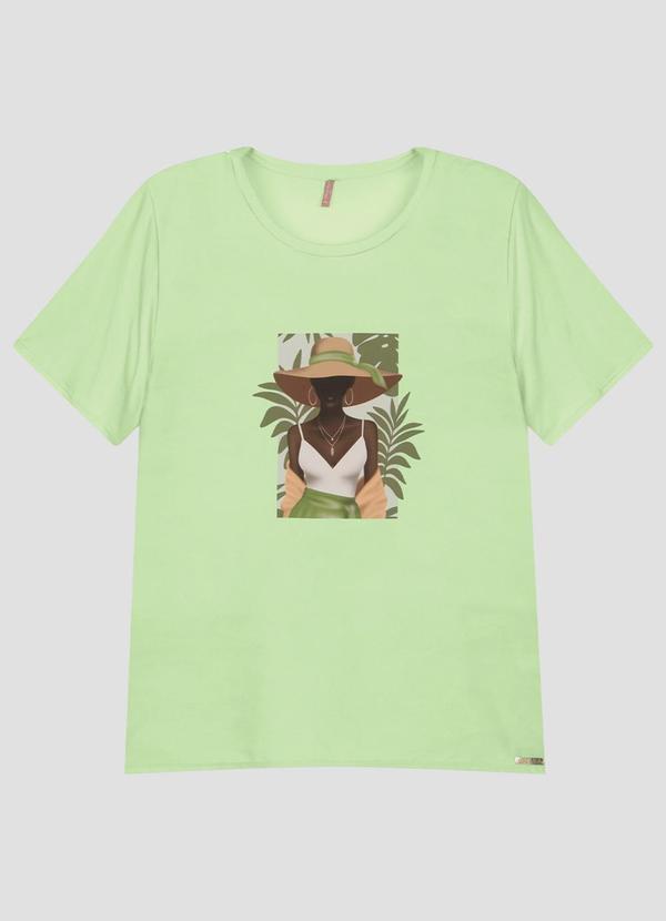 Blusa Plus Size em Tecido Plano Crepe Verde