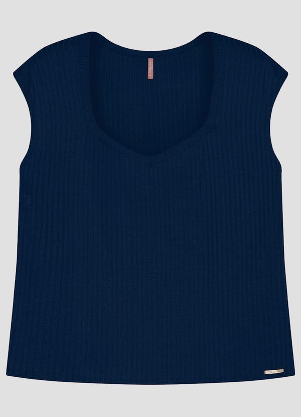 Blusa Plus Size em Viscose com Elastano Azul