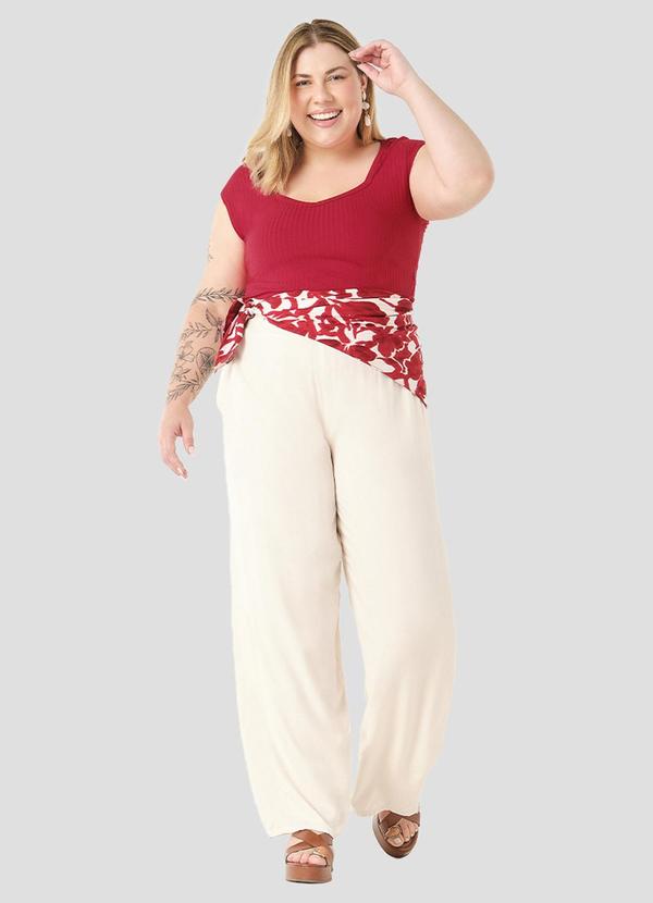 Blusa Plus Size em Viscose com Elastano Vermelho