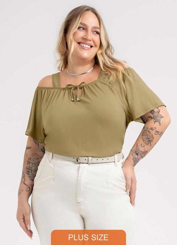 Blusa Plus Size em Viscose Marrom