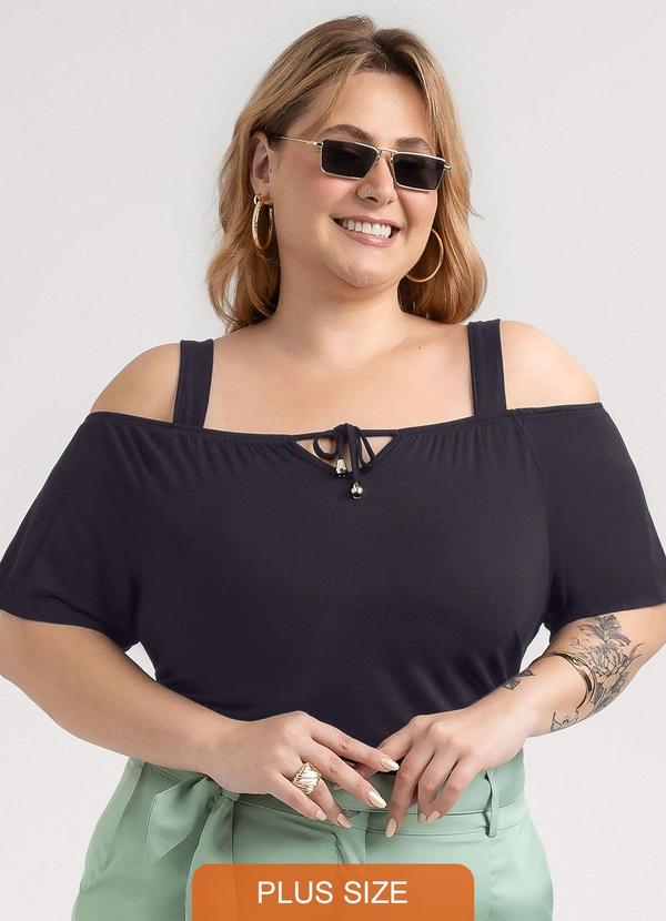 Blusa Plus Size em Viscose Preto