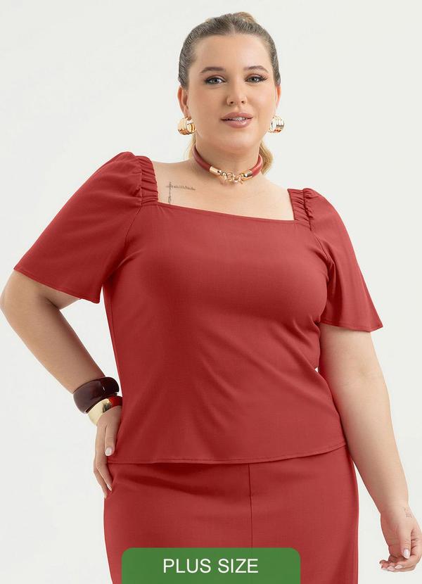 Blusa Plus Size em Viscose Vermelho