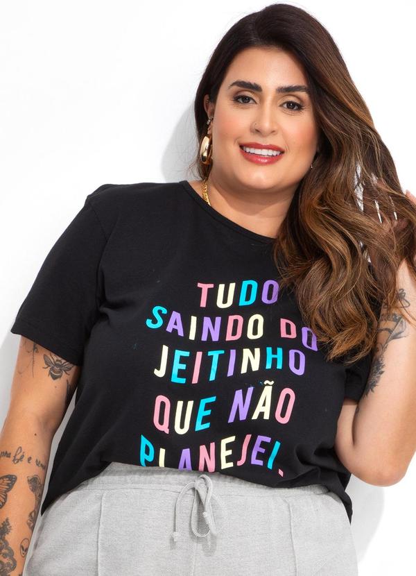 Blusa Preta em Malha de Algodão