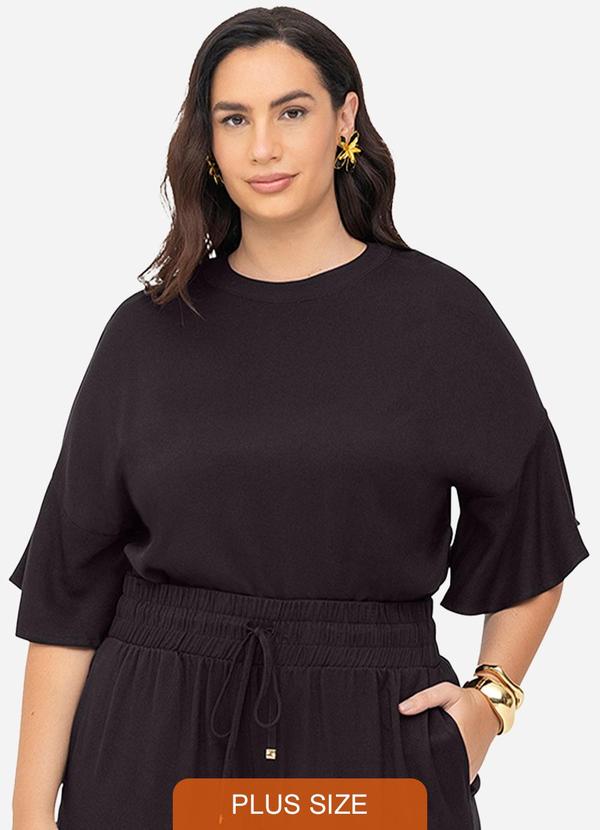 Blusa Viscose Double Yarn Solid Preto
