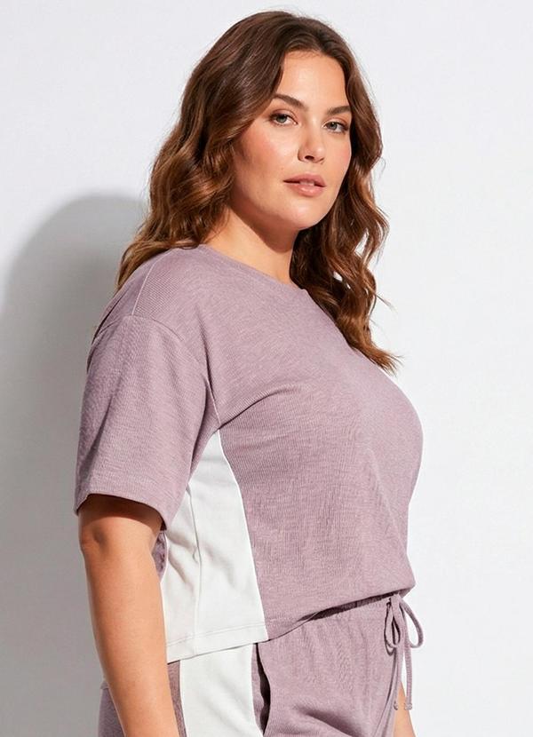 Blusa Roxo Claro em Malha Tricot