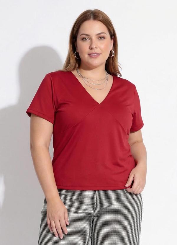 Blusa Vermelho em Malha de Poliéster