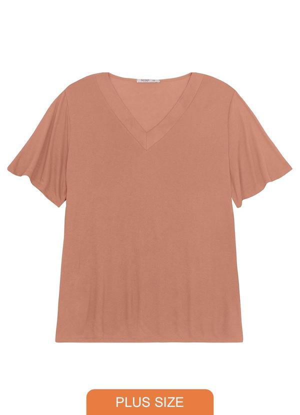 Blusa Visco Tricot Plus Size Marrom