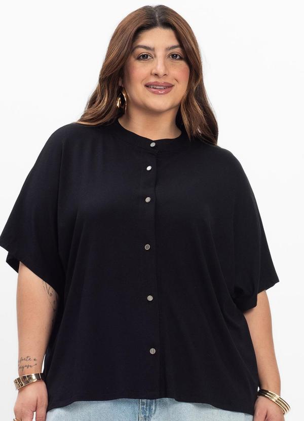Camisa Feminina Plus Size Preto