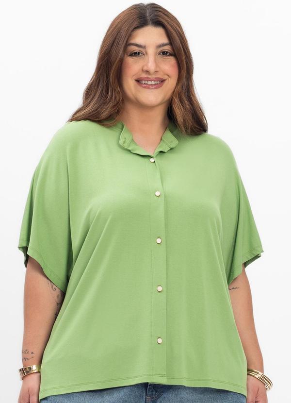 Camisa Feminina Plus Size Verde