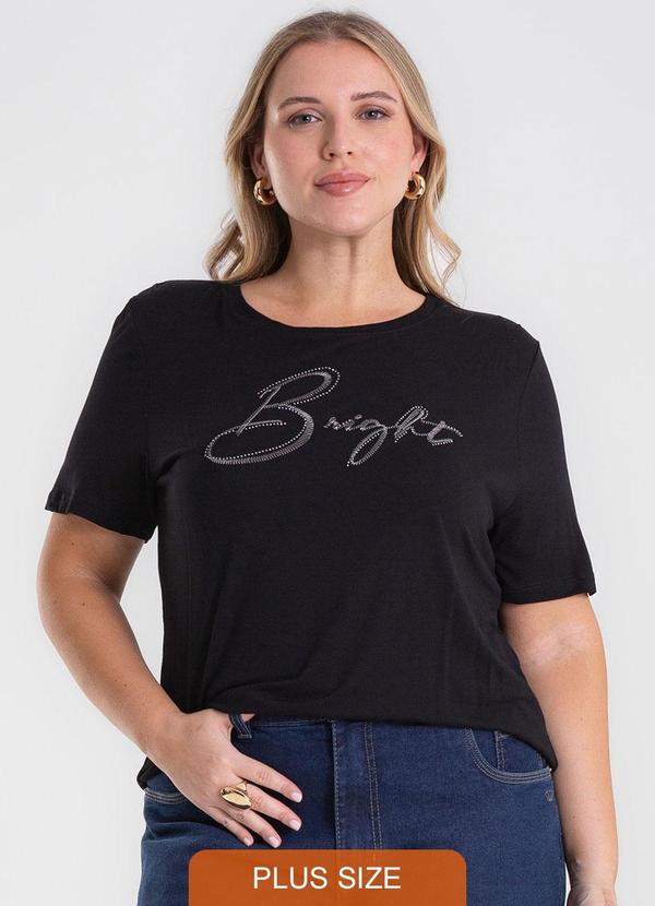 Camiseta Bordado Plus Size Preto