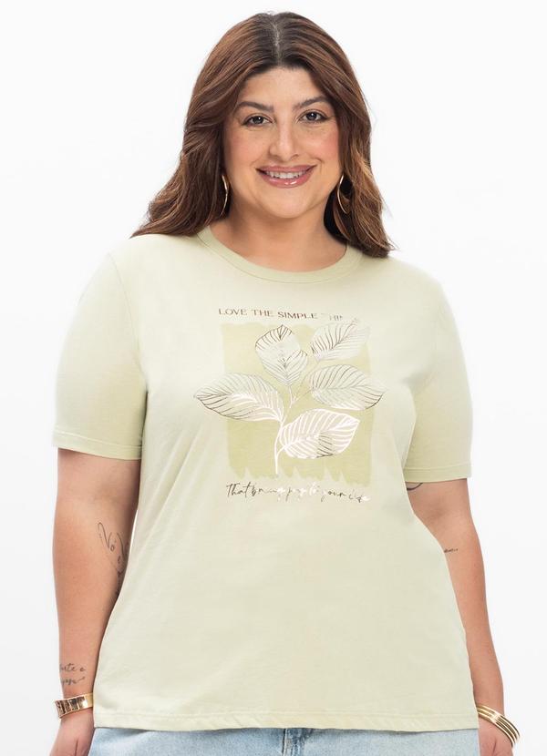 Camiseta Feminina Plus Size Verde