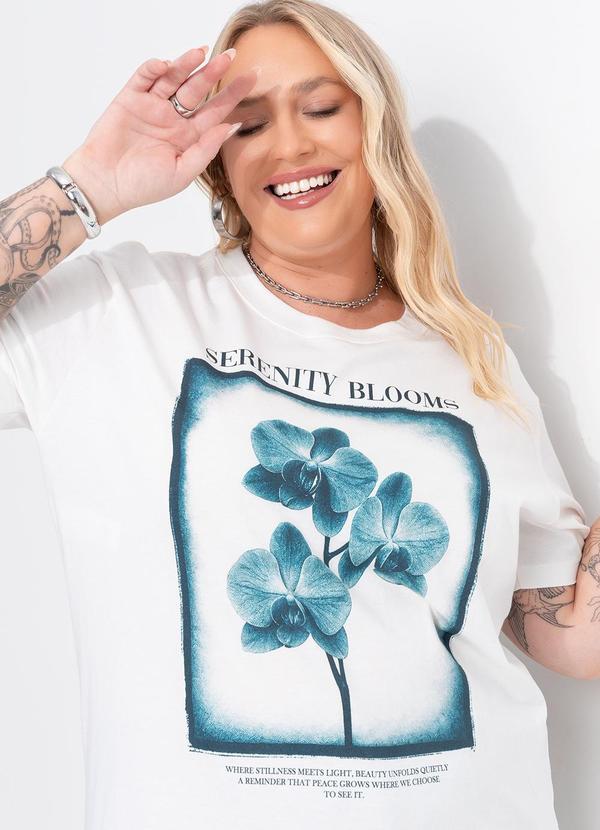 T-Shirt Off White em Algodão Penteado