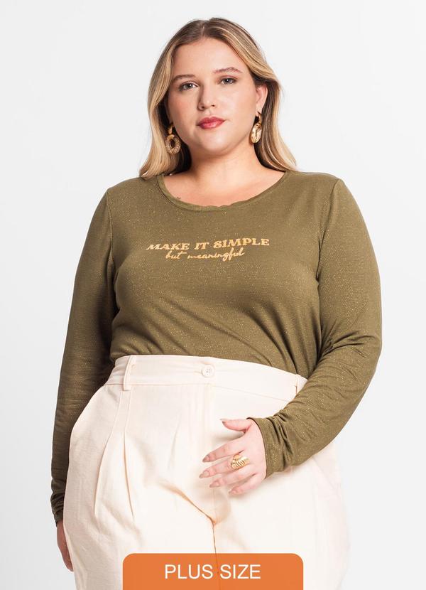 Blusa Feminina Manga Longa Plus Size Verde