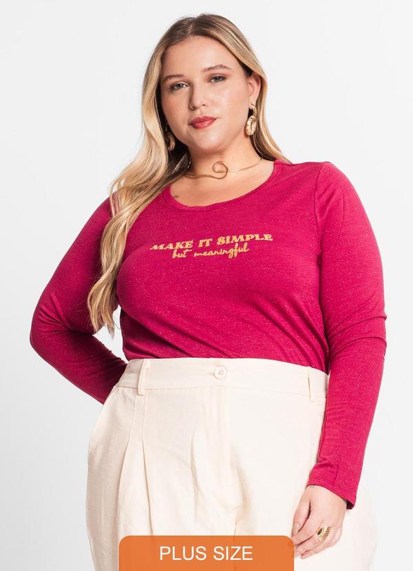 Blusa Feminina Manga Longa Plus Size Vermelho