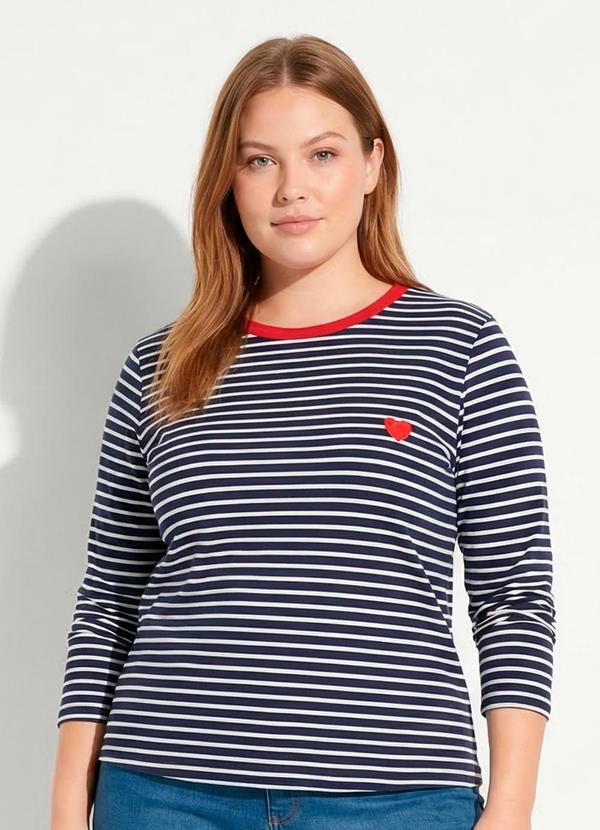 Blusa Listrada em Ribana Canelada