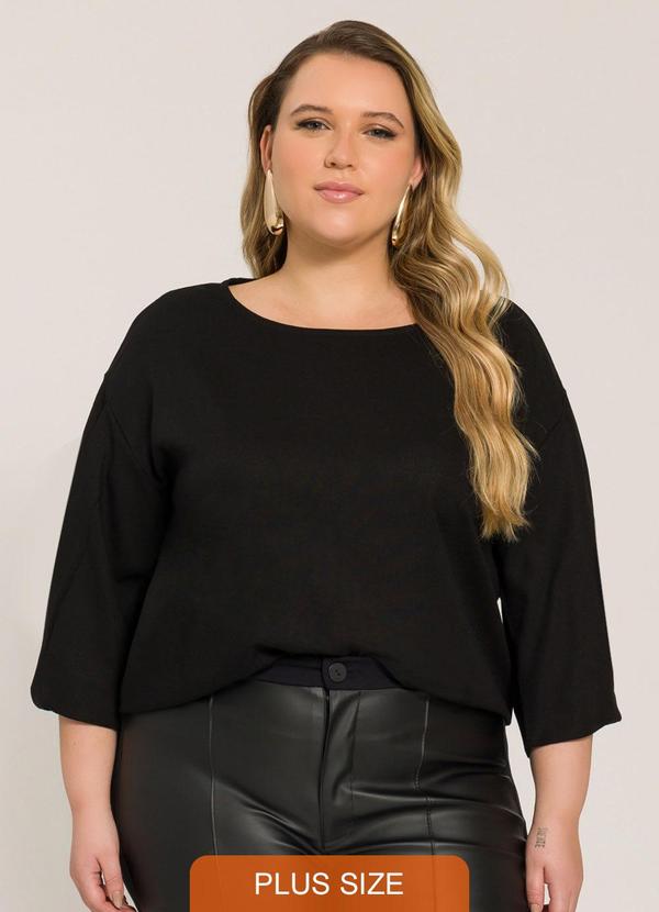 Blusa Manga Longa Ampla Preta
