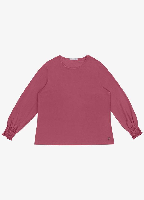 Blusa Manga Longa Lastex Plus Size Vermelho