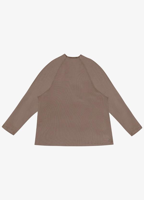 Blusa Manga Longa Plus Size Marrom