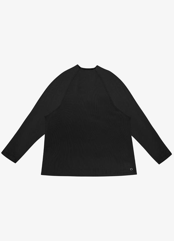 Blusa Manga Longa Plus Size Preto