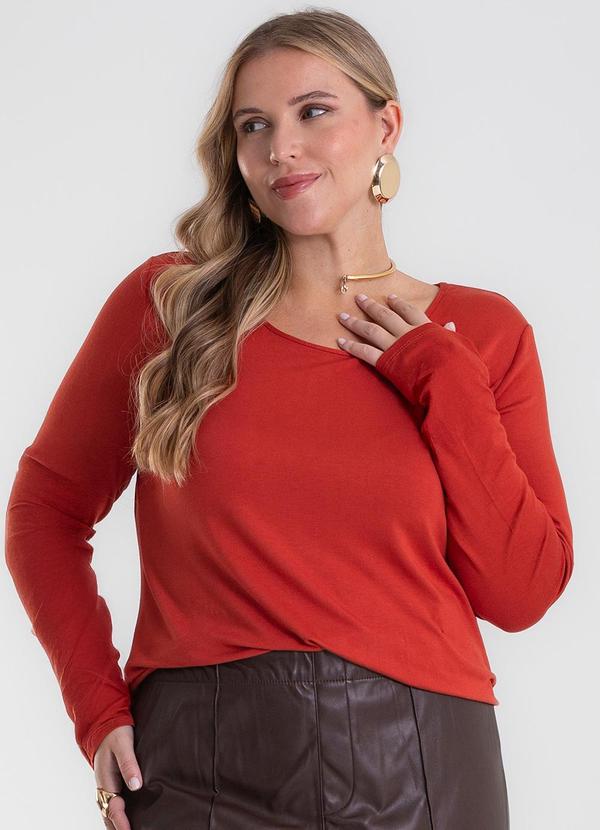 Blusa Manga Longa Viscotorcion Laranja