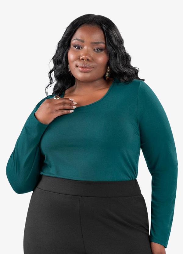 Blusa Manga Longa Viscotorcion Verde