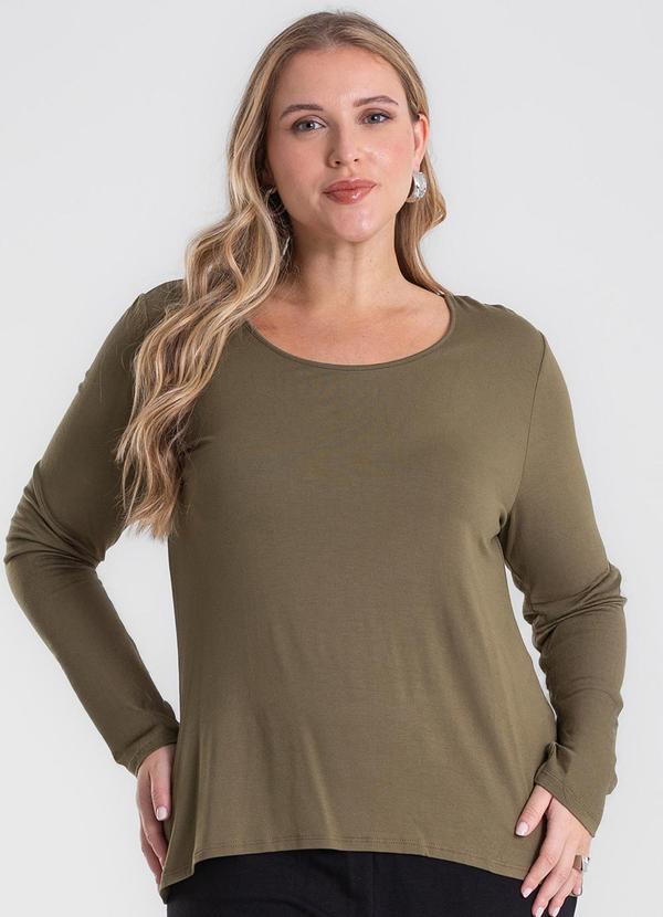 Blusa Manga Longa Viscotorcion Verde