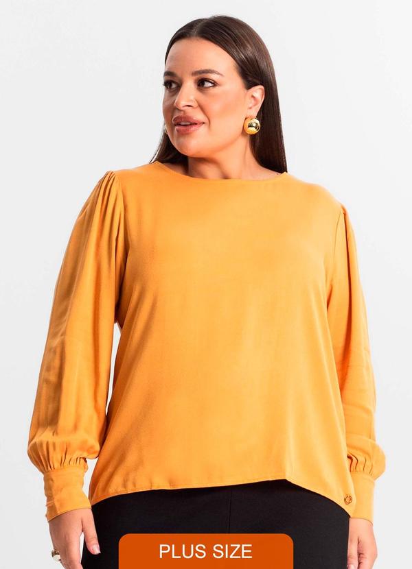 Blusa Plus Size Feminina Manga Longa Marrom