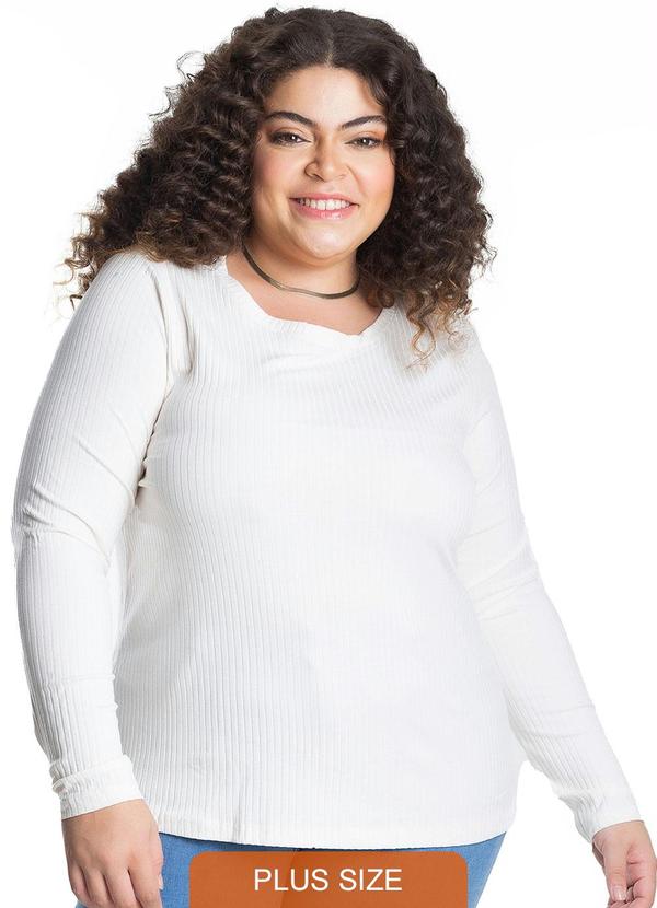 Blusa Manga Longa Ribana Branco