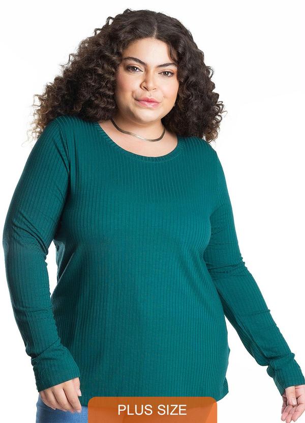 Blusa Manga Longa Ribana Verde Bandeira