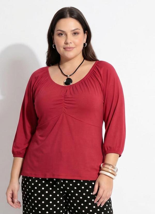 Blusa Vernelha em Malha Suede Macia