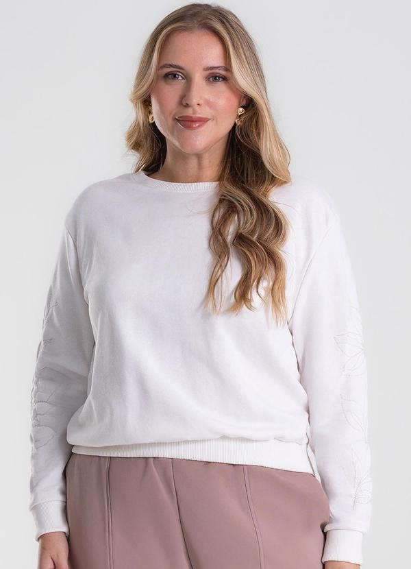 Blusão Moletom Plus Size Bege