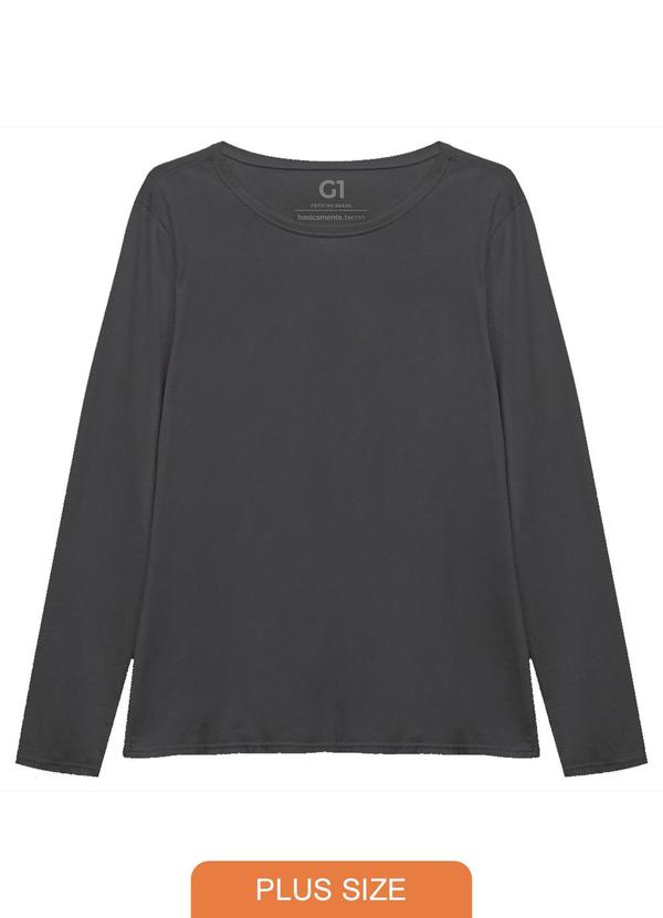 Camiseta Babylook Gola C Plus Cinza Ardósia