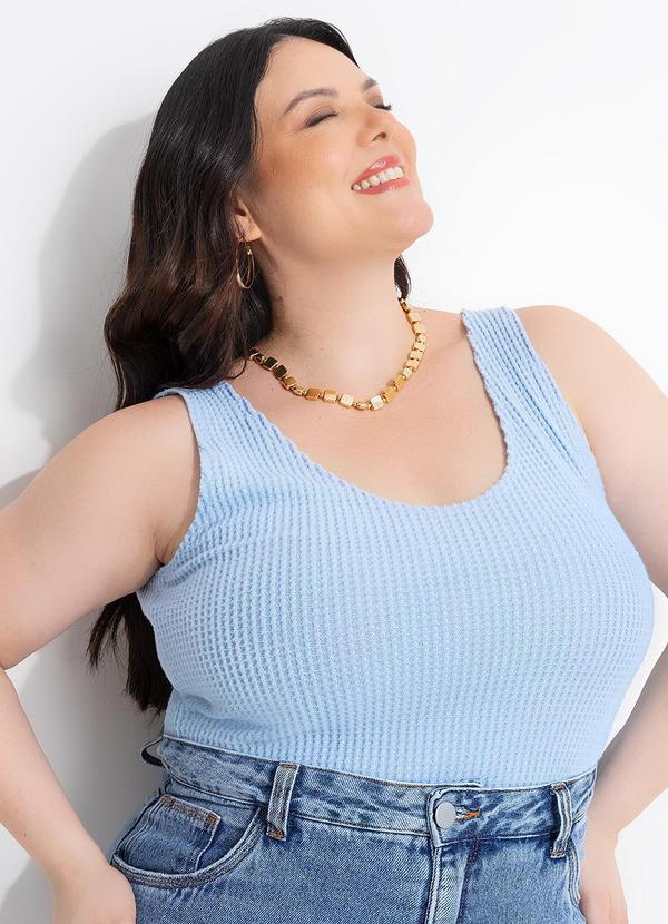 Blusa Azul Bebê em Malha Tricot