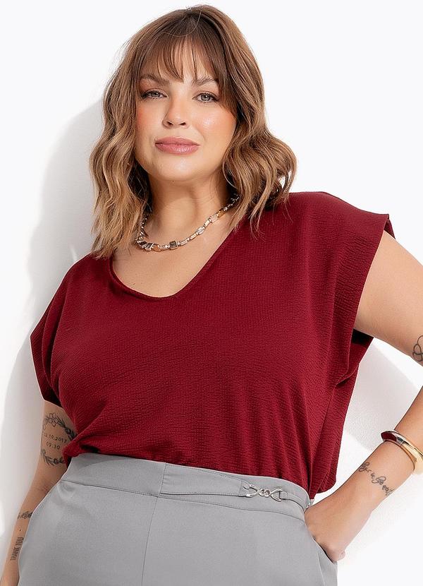 Blusa Bordô em Malha Anarruga