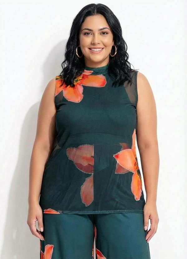 Blusa Lírio Laranja em Tule