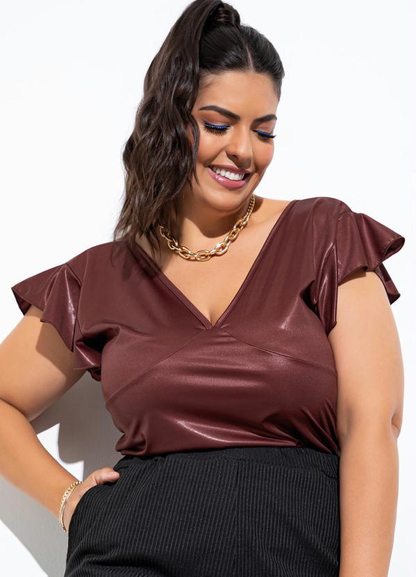 Blusa Marrom em Cirrê