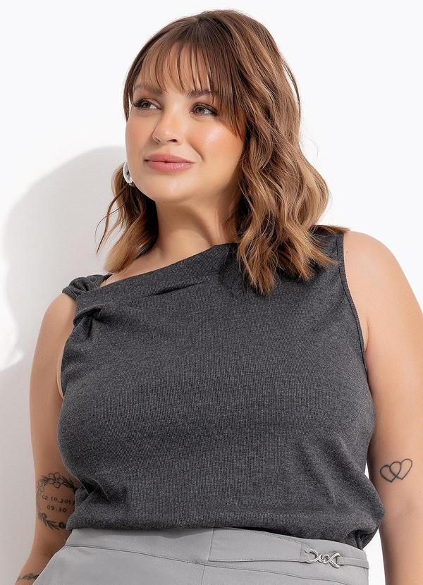 Blusa Mescla Escuro em Canelado