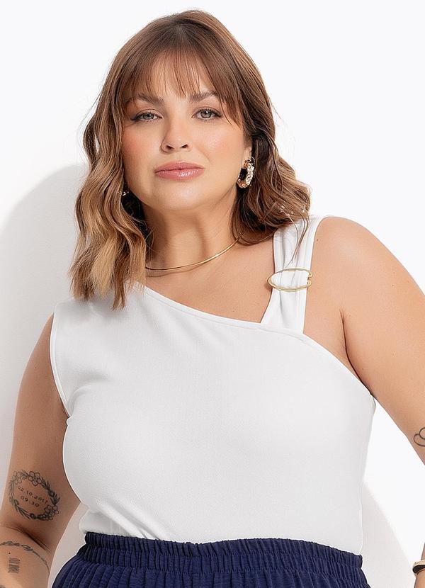 Blusa Off White em Malha Crepe