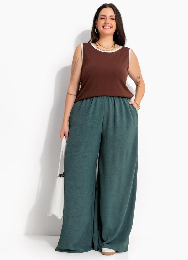 Blusa Regata Marrom em Malha de Viscose