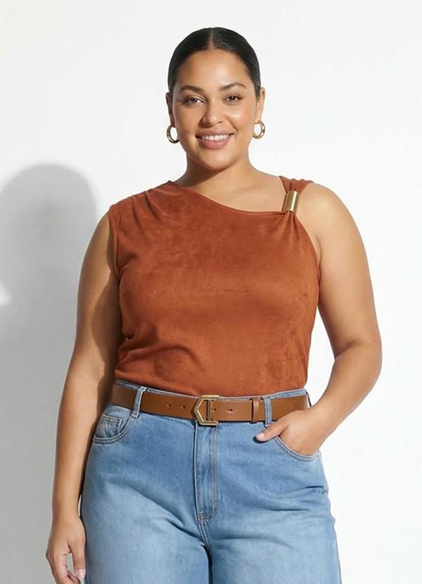 Blusa Telha em Malha Suede